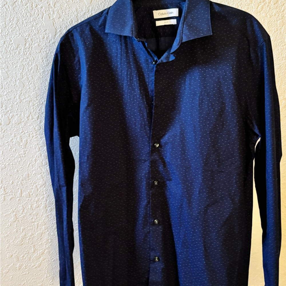 Calvin Klein Men's Dark Blue Dress Shirt